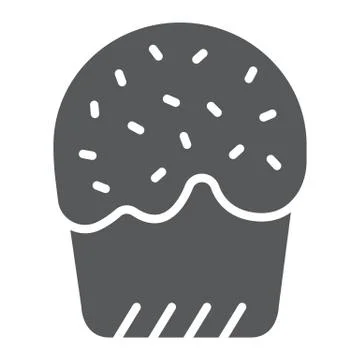 Easter cake glyph icon, easter and food, sweets sign, vector graphics, a solid Illustrazione stock