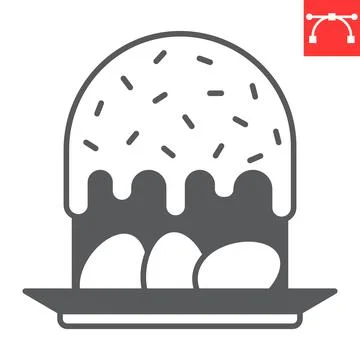 Easter cake glyph icon Illustrazione stock