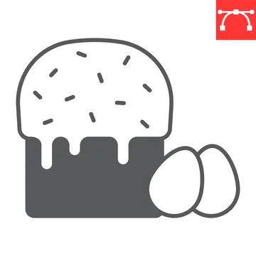 Easter cake glyph icon Illustrazione stock