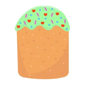 Easter cake with green cream Stock Illustration