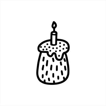 Easter cake. Hand-drawn vector illustration in the doodle style Illustrazione stock