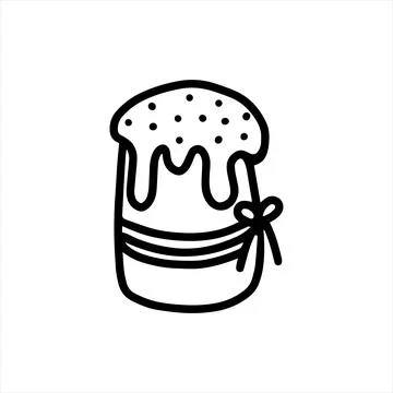 Easter cake. Hand-drawn vector illustration in the doodle style 스톡 일러스트