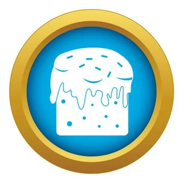 Easter cake icon blue vector isolated Illustrazione stock