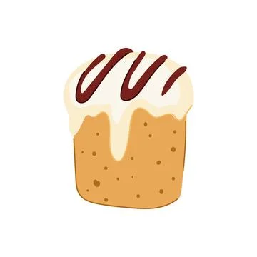 Easter cake icon featuring icing and chocolate syrup Stock Illustration