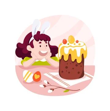 Easter cake isolated cartoon vector illustration. Stock Illustration