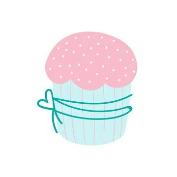 Easter cake isolated on white background. Vector illustration in doodle style 스톡 일러스트