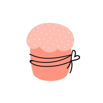 Easter cake isolated on white background. Vector illustration in doodle style Stock Illustration