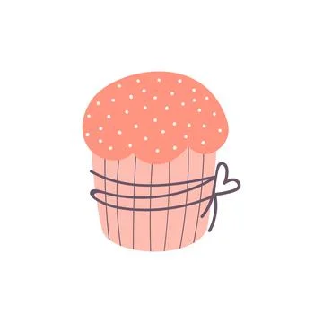Easter cake isolated on white background. Vector illustration in doodle style Stock Illustration