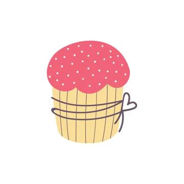 Easter cake isolated on white background. Vector illustration in doodle style Illustrazione stock