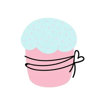 Easter cake isolated on white background. Vector illustration in doodle style Illustrazione stock