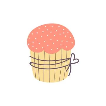 Easter cake isolated on white background. Vector illustration in doodle style Stock Illustration
