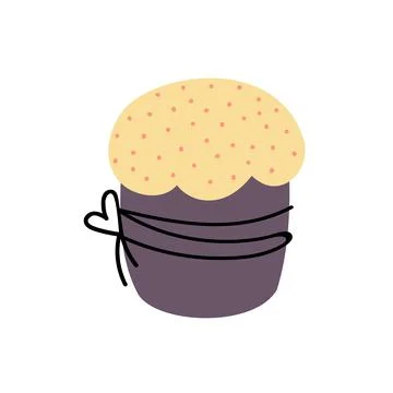 Easter cake isolated on white background. Vector illustration in doodle style Stock Illustration