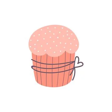 Easter cake isolated on white background. Vector illustration in doodle style Stock Illustration