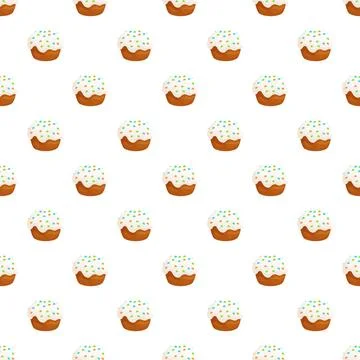 Easter cake kulich dessert seamless pattern repeating background Stockillustratie