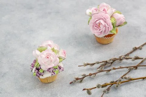 Easter cake on a light background, close-up Stock Photos