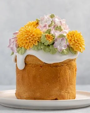 Easter cake on a light background, close-up Stock Photos