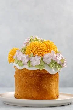 Easter cake on a light background, close-up Stock Photos
