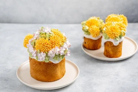 Easter cake on a light background, close-up Stock Photos