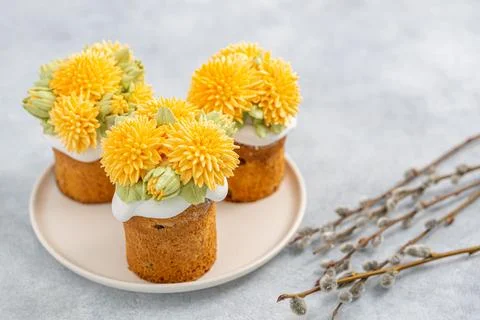 Easter cake on a light background, close-up Stock Photos