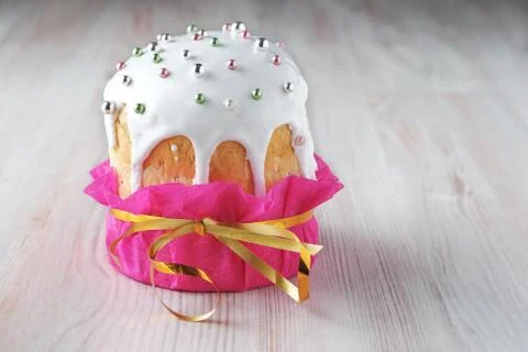 Easter cake on light surface of a table. Stock Photos