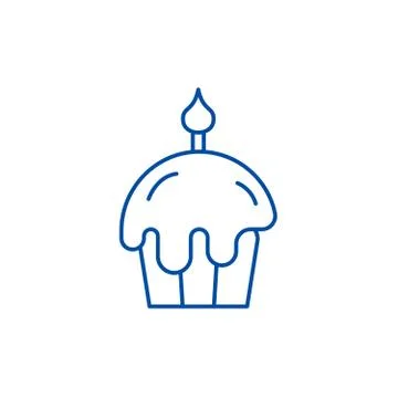 Easter cake line icon concept. Easter cake flat vector symbol, sign, outline Stock Illustration
