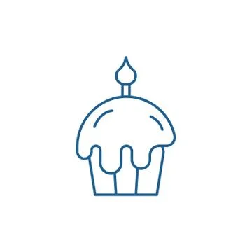Easter cake line icon concept. Easter cake flat vector symbol, sign, outline Stock Illustration