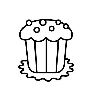 Easter cake line icon, easter and holiday, sweet sign vector graphics, a linear Stock Illustration