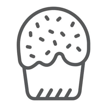 Easter cake line icon, easter and food, sweets sign, vector graphics, a linear Illustrazione stock