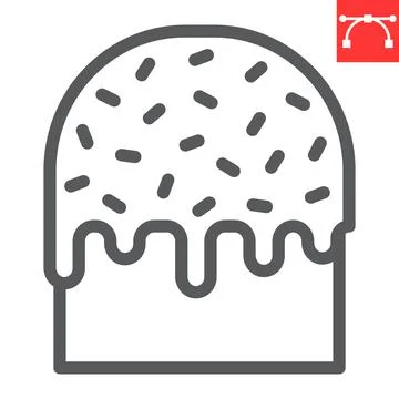 Easter cake line icon, sweet and holiday, traditional easter cake vector icon Illustrazione stock