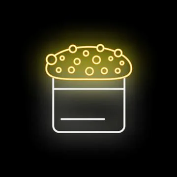 Easter cake neon icon for holiday celebration Stock Illustration