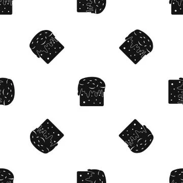 Easter cake pattern seamless black Stock Illustration