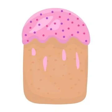Easter cake with pink cream Stock Illustration
