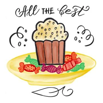 Easter cake on a plate Stock Illustration