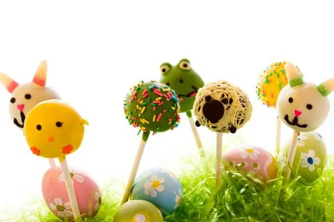 Easter cake pops Stock Photos