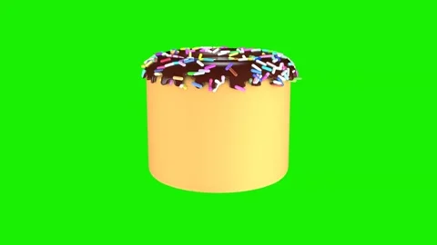 Easter cake rotates on a green background. 3D animation for Easter. Stock Footage 306407498