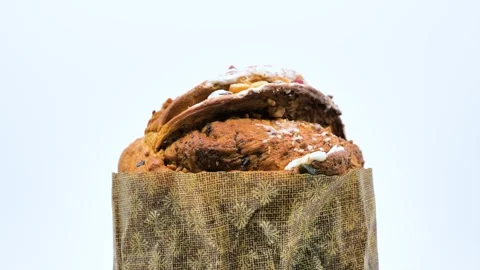 Easter Cake spinning on white background Stock Footage 276312949