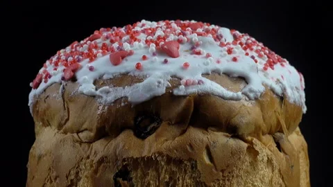 Easter cake with sugar icing close-up. Stock Footage 233728888