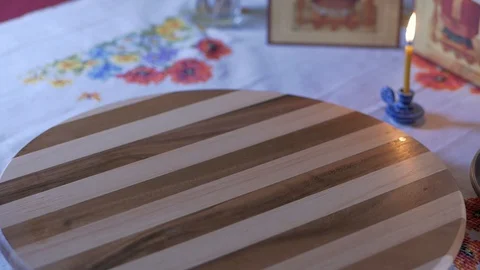 Easter cake on the table Stock Footage 129429940