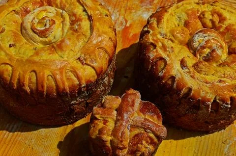 Easter cake - three different baked goods in Ivano-Frankivsk, Ukraine. Select Stock Photos