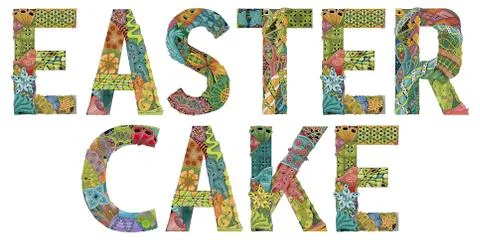 Easter cake. Vector zentangle object for decoration 스톡 일러스트