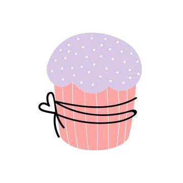 Easter cake on white background. doodle style Illustrazione stock