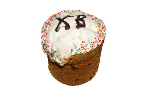 Easter cake on white background. Stock Photos