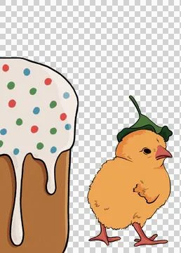Easter cakes and painted eggs isolate on a transparent background. easter, sprin Stock Illustration
