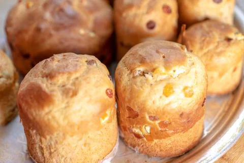 Easter cakes of different sizes for Easter Stock Photos