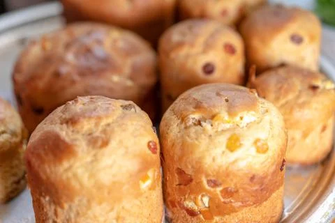 Easter cakes of different sizes for Easter Stock Photos