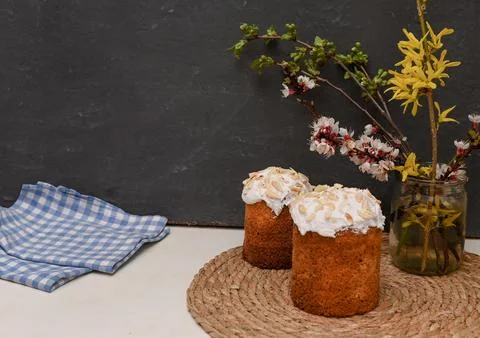 Easter cakes on the table. Stock Photos