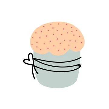 Easter cake.Vector illustration in doodle style Illustrazione stock