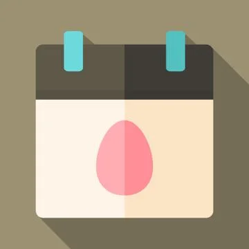 Easter calendar with egg Stock Illustration