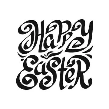 Easter Calligraphy handwritten text Stock Illustration