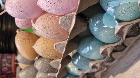 Easter candle eggs. Easter holiday concept Stock Footage 270171702